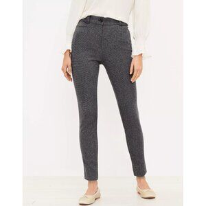LOFT Sutton Skinny Pants Texture Grey Houndstooth Herringbone Tweed Ankle Slim 0